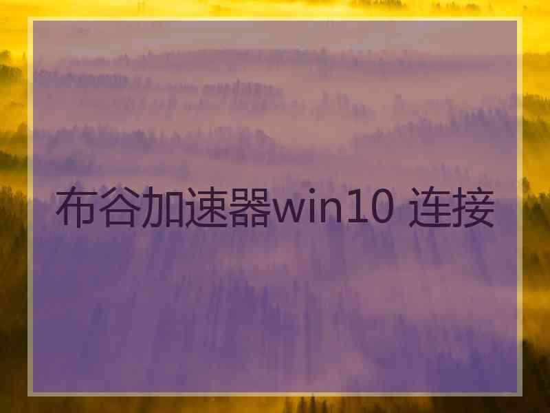 布谷加速器win10 连接