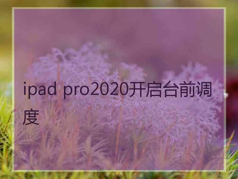 ipad pro2020开启台前调度