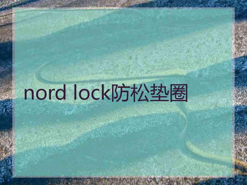 nord lock防松垫圈