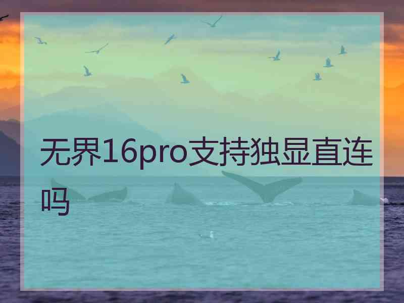 无界16pro支持独显直连吗