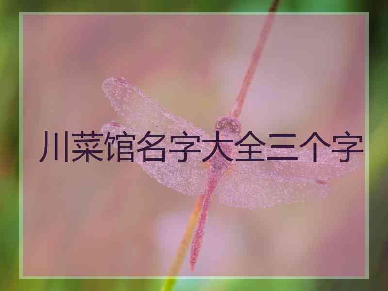 川菜馆名字大全三个字