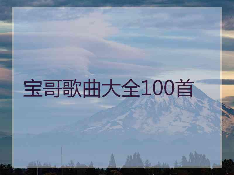 宝哥歌曲大全100首