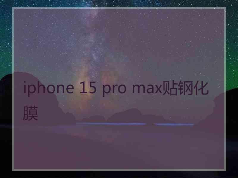 iphone 15 pro max贴钢化膜