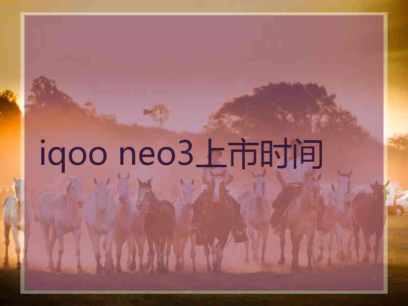 iqoo neo3上市时间