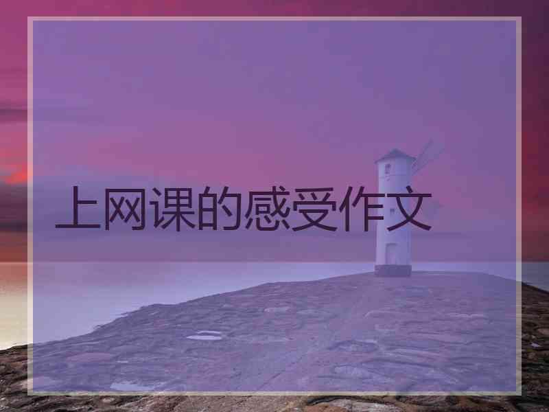 上网课的感受作文