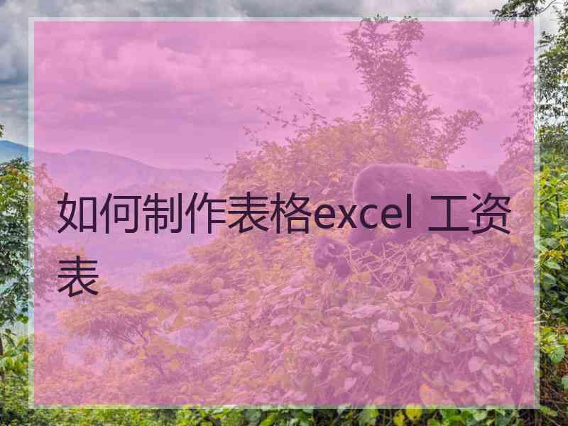 如何制作表格excel 工资表