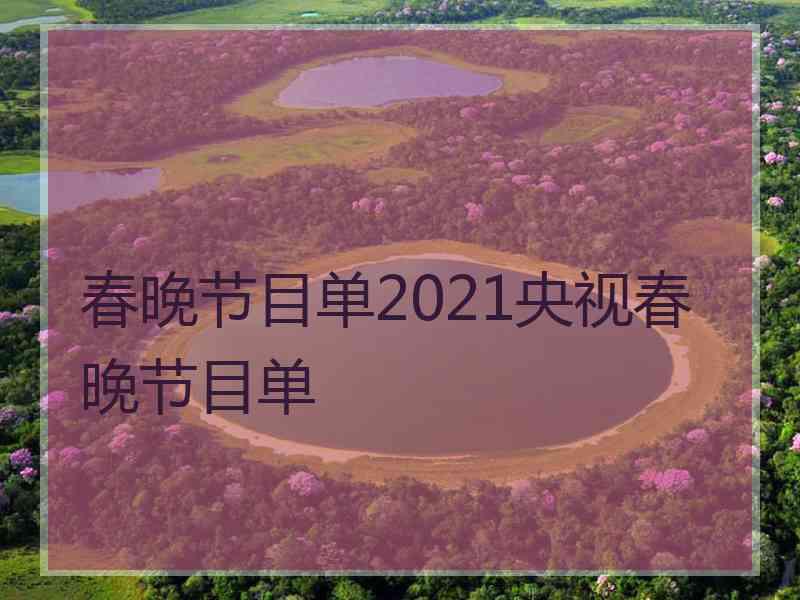 春晚节目单2021央视春晚节目单