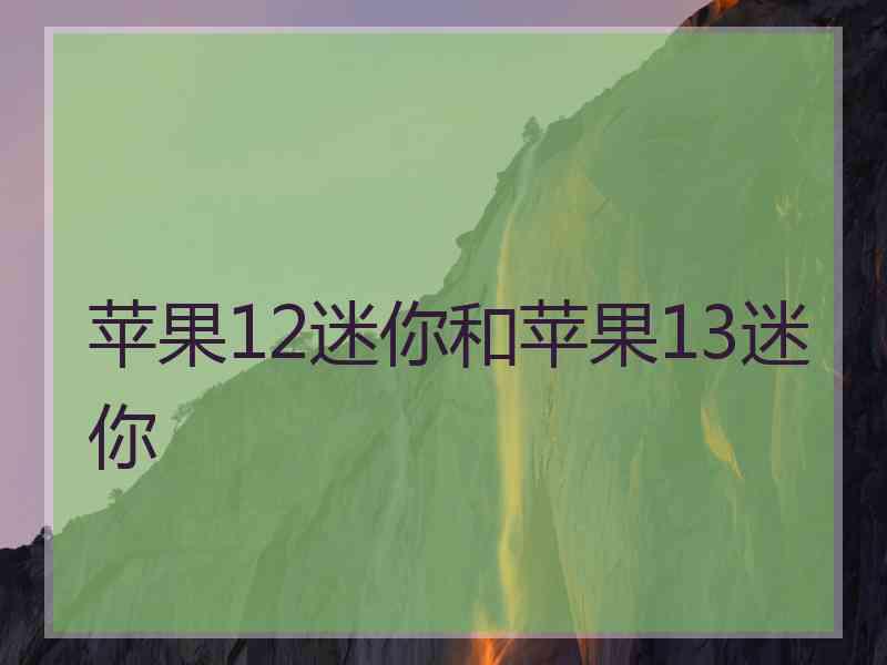 苹果12迷你和苹果13迷你