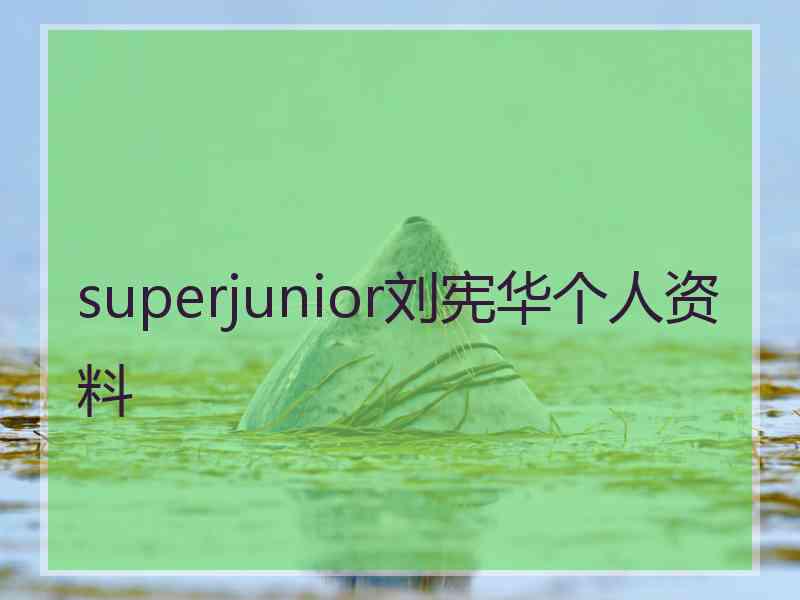 superjunior刘宪华个人资料