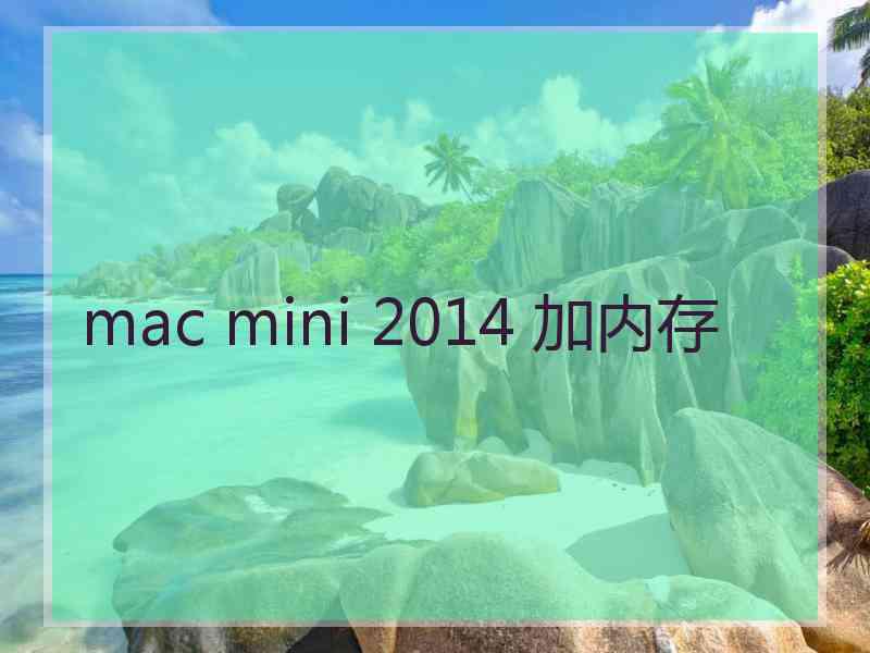 mac mini 2014 加内存