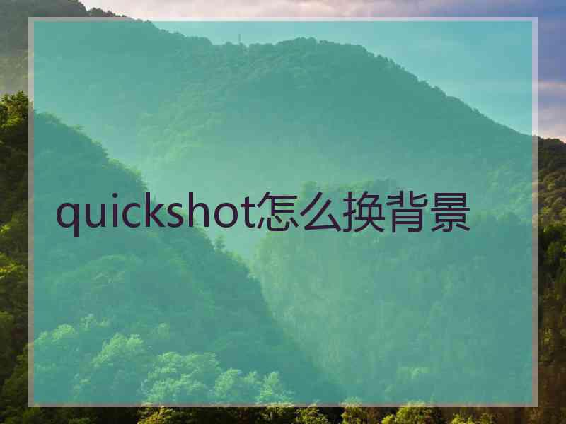 quickshot怎么换背景