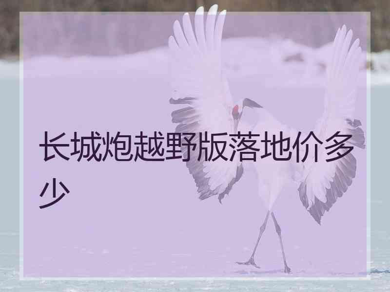 长城炮越野版落地价多少