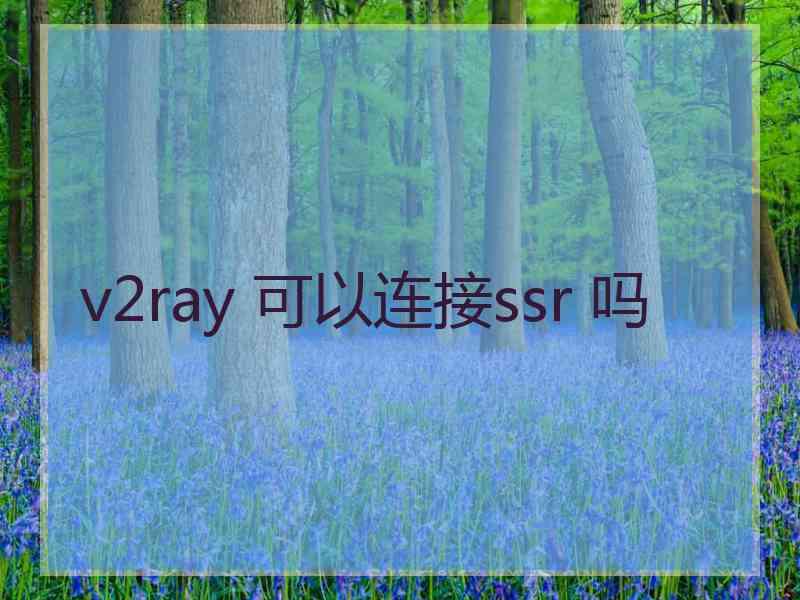 v2ray 可以连接ssr 吗