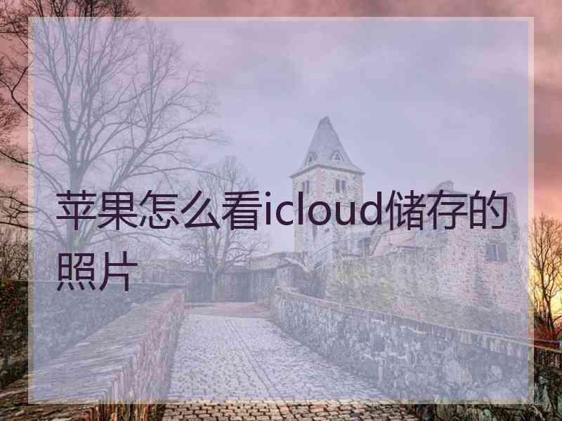 苹果怎么看icloud储存的照片