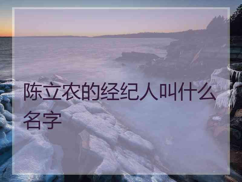 陈立农的经纪人叫什么名字