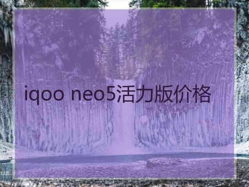 iqoo neo5活力版价格