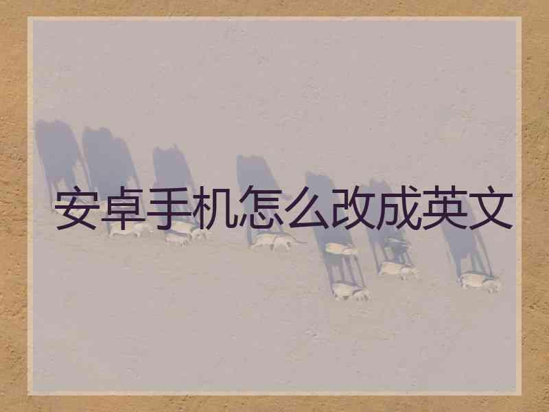 安卓手机怎么改成英文