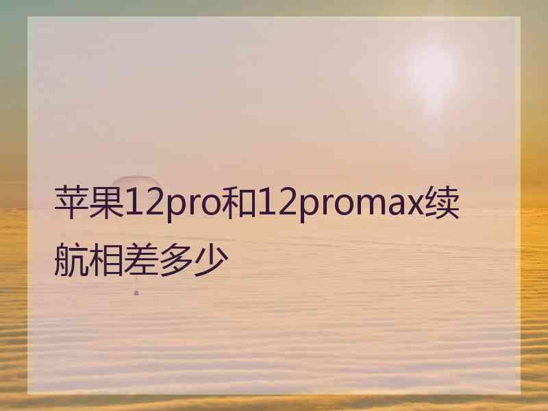 苹果12pro和12promax续航相差多少