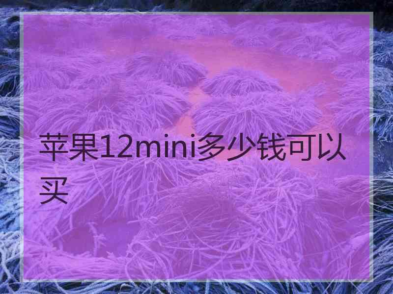 苹果12mini多少钱可以买