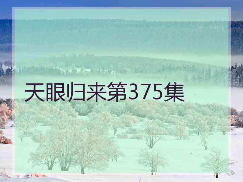 天眼归来第375集