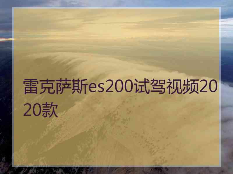 雷克萨斯es200试驾视频2020款