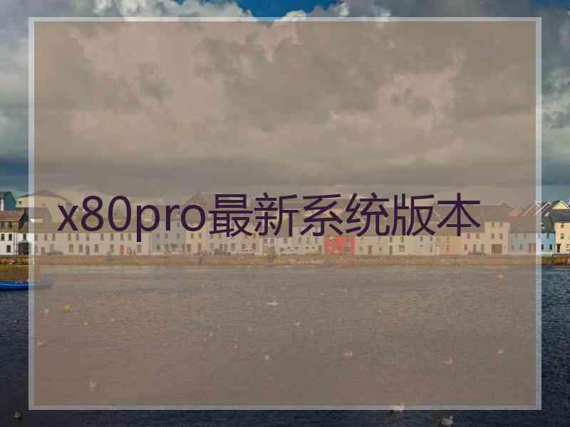 x80pro最新系统版本