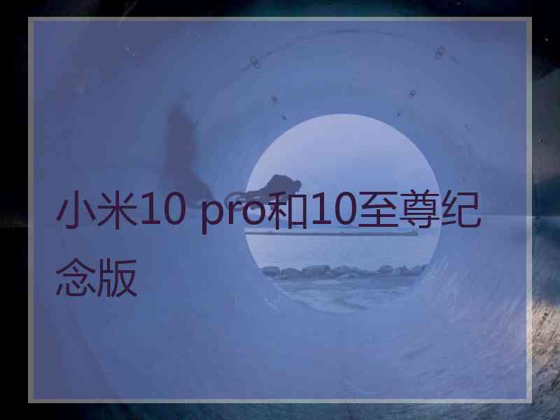 小米10 pro和10至尊纪念版