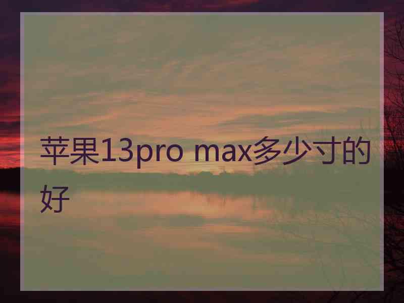 苹果13pro max多少寸的好