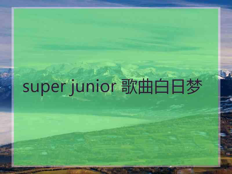 super junior 歌曲白日梦