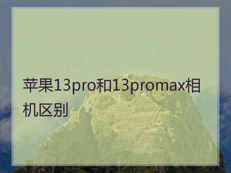 苹果13pro和13promax相机区别