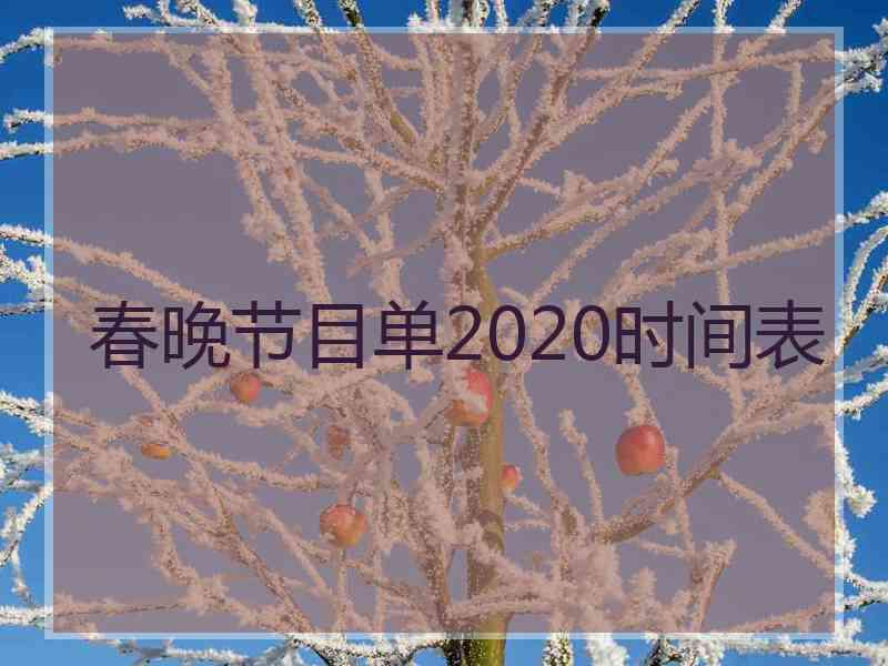 春晚节目单2020时间表