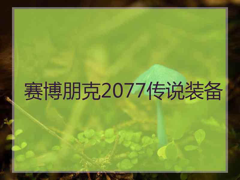 赛博朋克2077传说装备