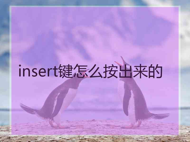 insert键怎么按出来的