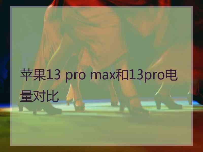 苹果13 pro max和13pro电量对比