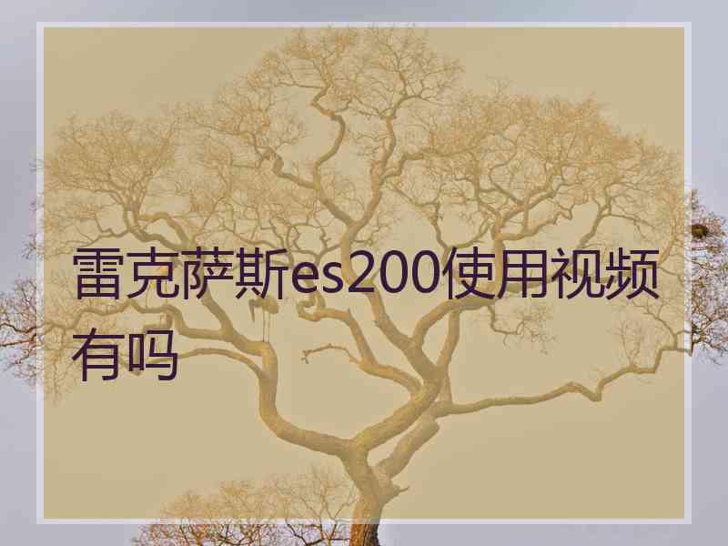 雷克萨斯es200使用视频有吗