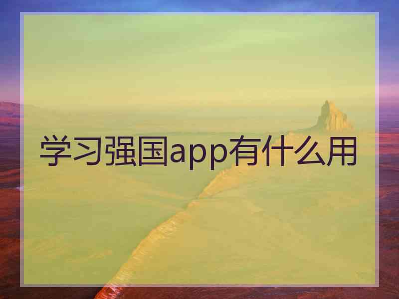 学习强国app有什么用