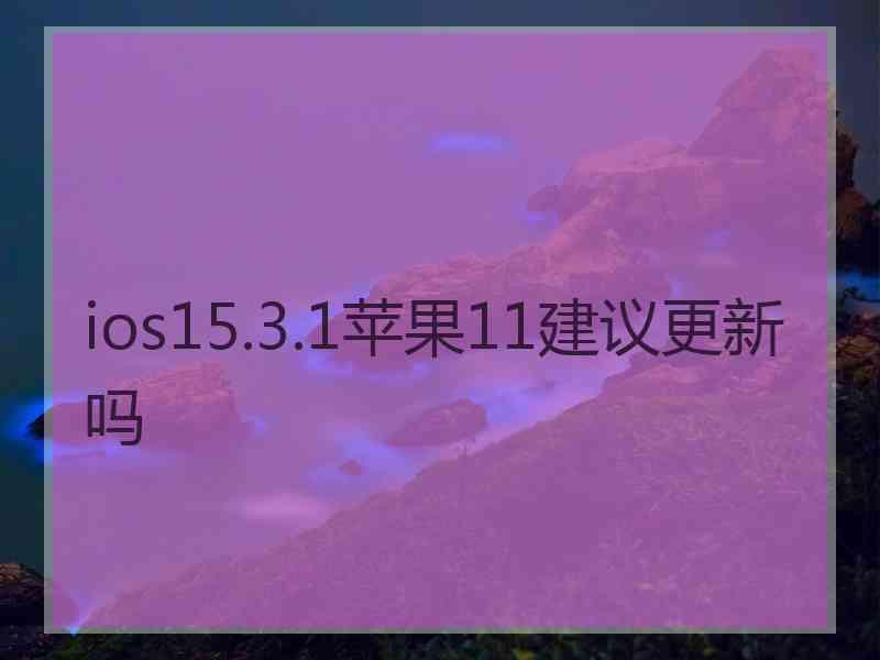 ios15.3.1苹果11建议更新吗