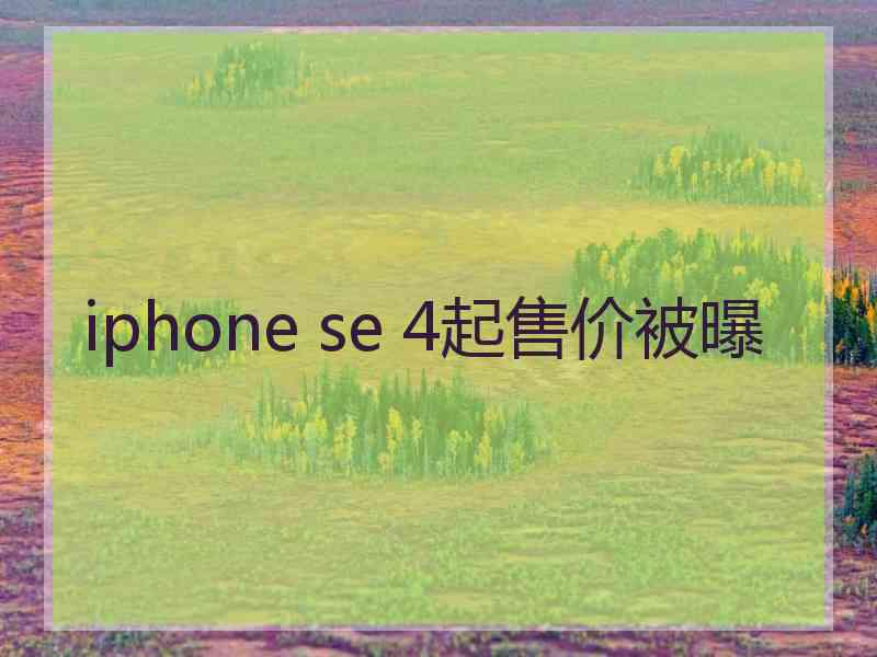 iphone se 4起售价被曝