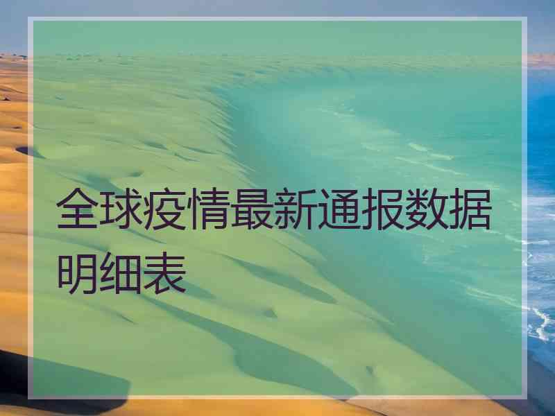 全球疫情最新通报数据明细表