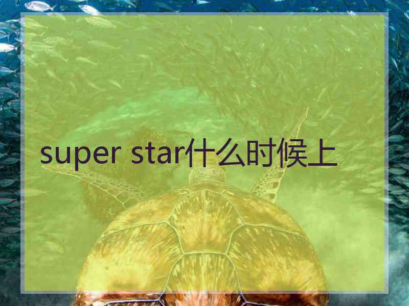 super star什么时候上