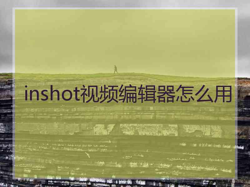 inshot视频编辑器怎么用