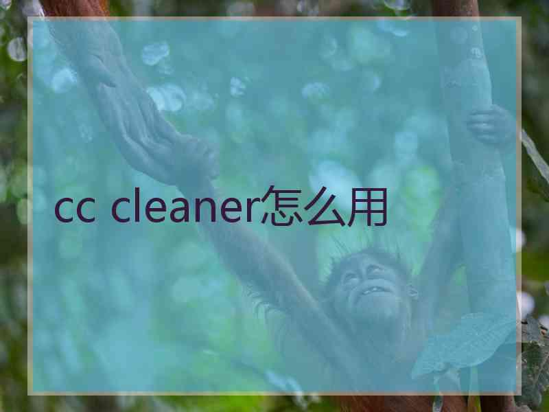 cc cleaner怎么用