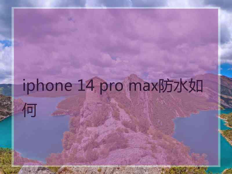 iphone 14 pro max防水如何