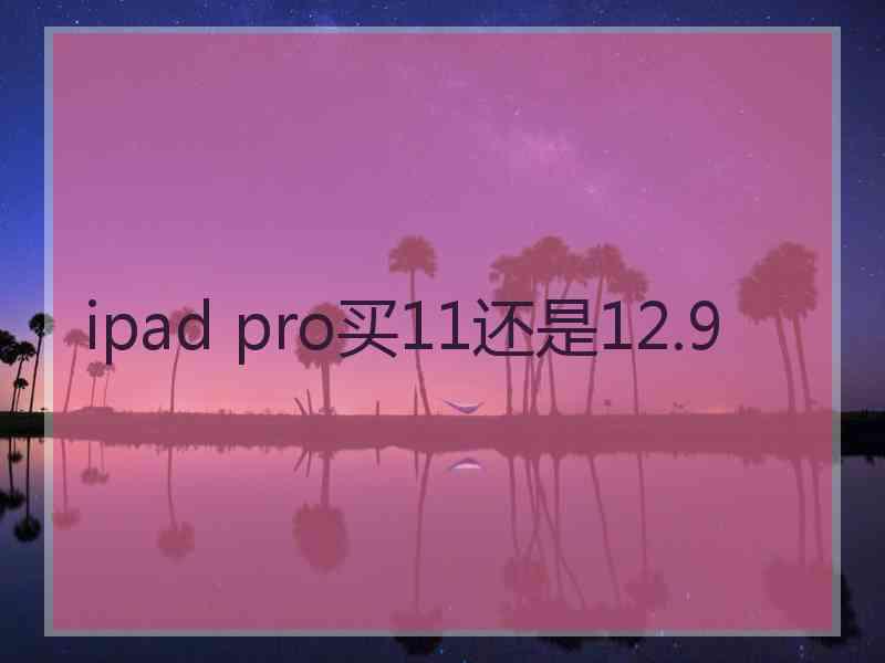 ipad pro买11还是12.9