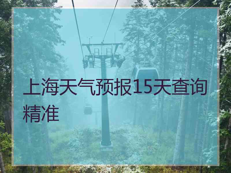 上海天气预报15天查询精准