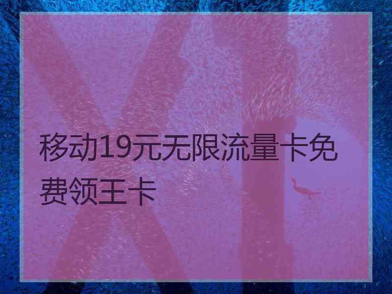 移动19元无限流量卡免费领王卡