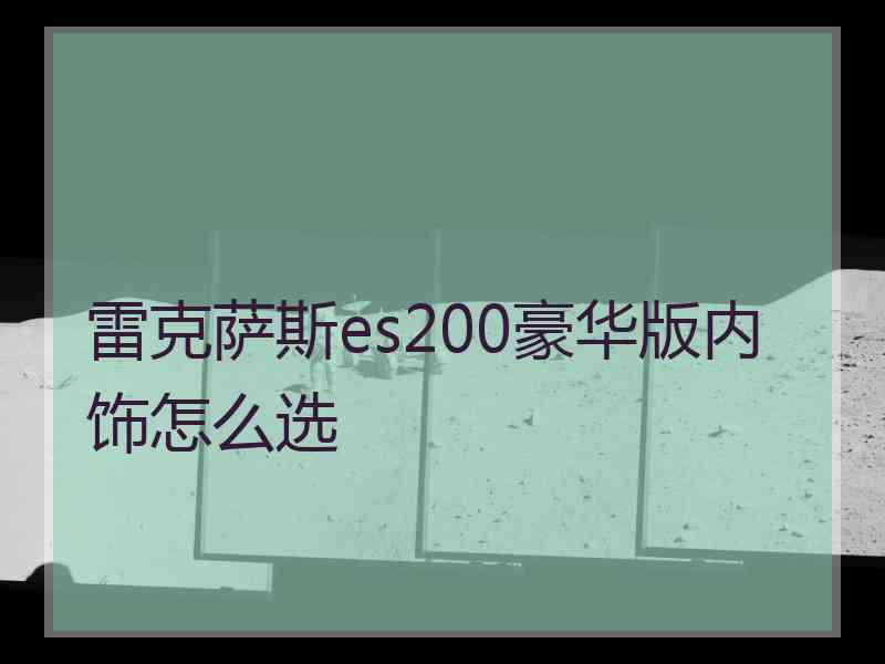 雷克萨斯es200豪华版内饰怎么选