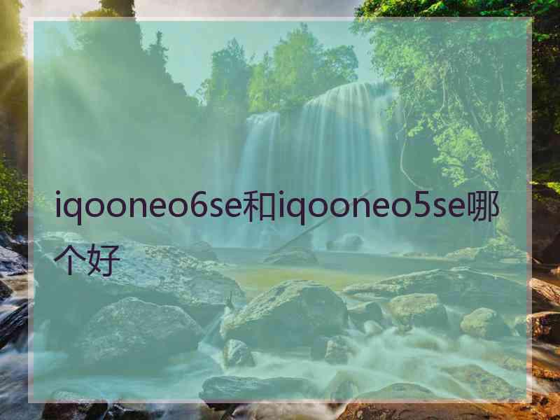 iqooneo6se和iqooneo5se哪个好