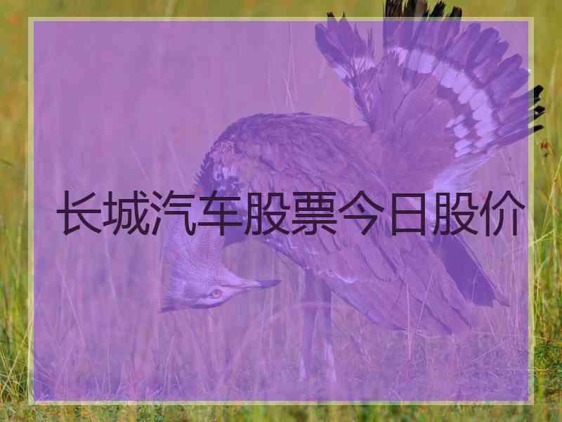 长城汽车股票今日股价