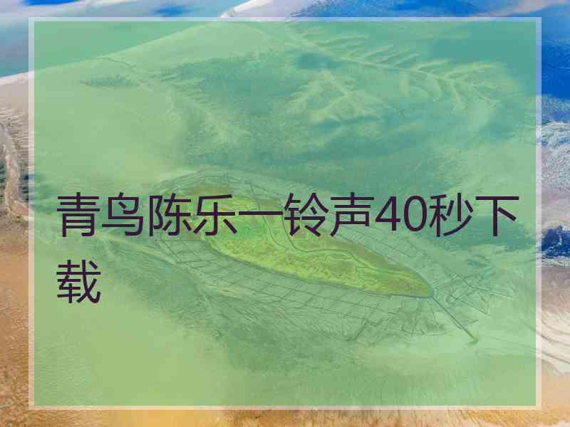 青鸟陈乐一铃声40秒下载